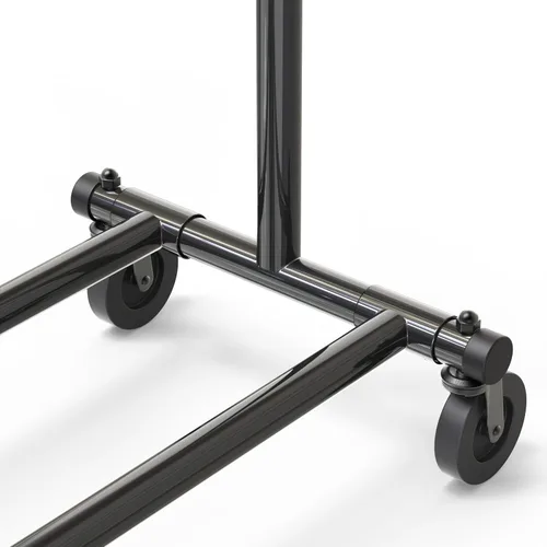 Vista 6 de Simple Houseware - Perchero de ropa resistente, sostiene hasta 150 lbs, varilla extensible de 42 a 67 pulgadas, negro