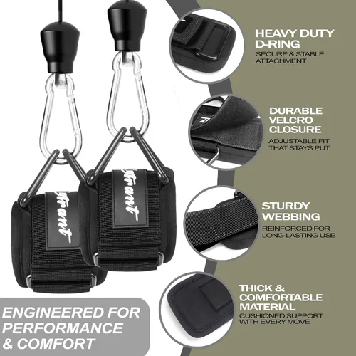 Vista 2 de Wrist Cuffs for Cables Gym, Lifting Cuffs Wrist Straps for Cable Machines Strength Training Equipment