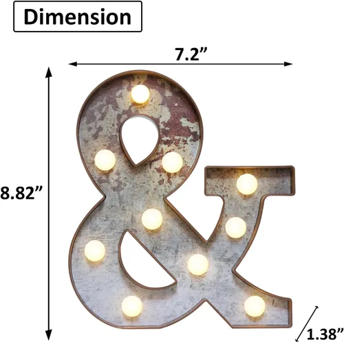 Vista 7 de Elnsivo - Letras con luces LED, efecto a hierro