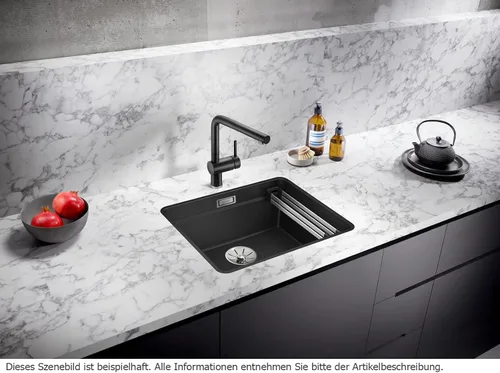 Vista 2 de BLANCO 526349 ETAGON 500-F Fregadero de cocina, negro, 23.6 in Unterschrank