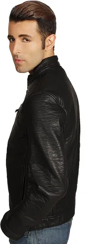 Vista 4 de ROGUE - Chaqueta Café Racer de piel sintética para hombre