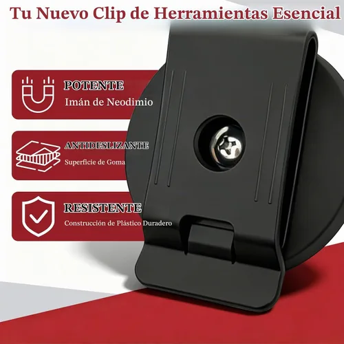 Vista 4 de XXHong - Soporte magnético para herramientas, clip para cinturón, organizador de herramientas magnético resistente para tornillos, clavos