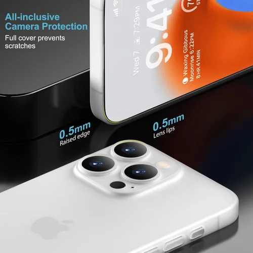 Vista 10 de memumi Funda ultradelgada para iPhone 15 Pro, cubierta para lente de cámara, protección completa, 0.012 in, revestimiento ligero mate, carcasa