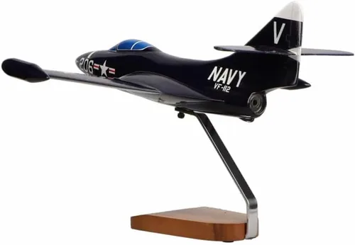 Vista 3 de Grumman F9F-5 Panther - Escultura de caoba grande