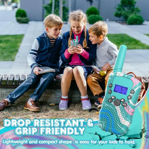 Vista 6 de Selieve Juguetes de regalo para niños de 3, 4, 5, 6, 7, 8 años, walkie talkies para niños de largo alcance, paquete de 2 con 22 canales, linterna