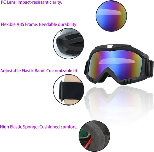 Vista 3 de Máscara de paintball anti niebla,Máscara táctica de cabeza completa gafas de esquí desmontable equipo de protección facial, navegación, ciclismo