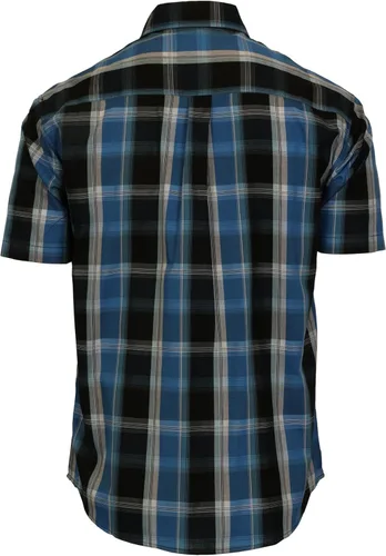 Vista 2 de Gioberti Men's Casual Plaid Button Down Short Sleeve Shirt 1162 - Royal / Negro / Gris