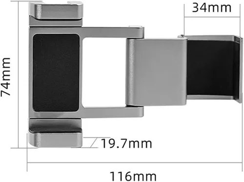 Vista 7 de Abrazadera plegable para teléfono con rosca de 1/4 pulgadas, soporte de zapata fría compatible con DJI Osmo Pocket Pocket2 Handheld Gimbal