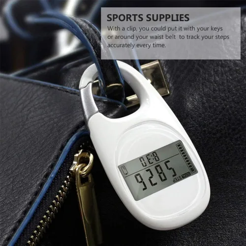 Vista 3 de BESPORTBLE Podómetro digital 3D portátil con clip, contador de pasos simple para caminar, para hombres, mujeres, niños, pasos de pista y millas/km