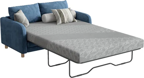 Vista 3 de Colchón de 4 pulgadas para sofá cama, colchón de espuma viscoelástica de gel de tamaño matrimonial para sofá, sofá extraíble, cama de invitados gris