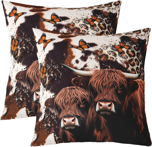 Vista 29 de Feelyou Juego de 2 fundas de almohada de leopardo de 16 x 16 pulgadas, fundas decorativas con estampado de guepardo, decoración del hogar, funda