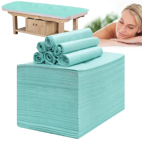 Vista 11 de Sábanas desechables para mesa de masaje, 50 piezas de 31 x 71 pulgadas, impermeables, tela suave no tejida, para mesa de masaje, cubierta de cama