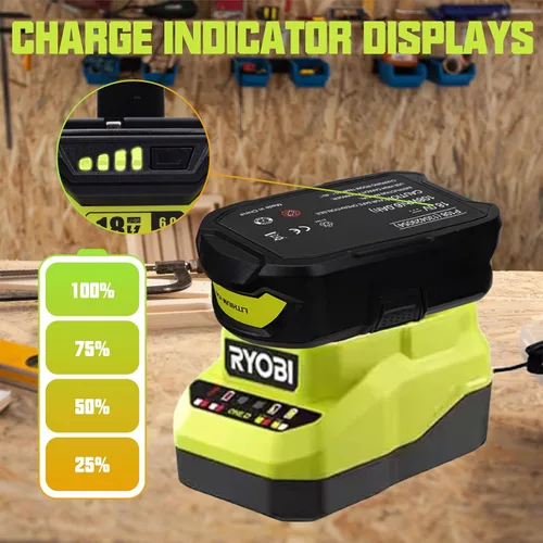 Vista 6 de Paquete de 2 baterías de litio de repuesto de 6000mAh 18V para Ryobi 6.0Ah P108 18V batería P102 P103 P105 P107 P109 ONE+ herramienta inalámbrica