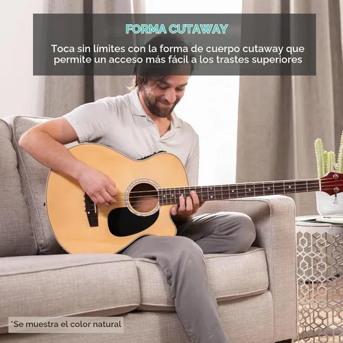Vista 6 de Best Choice Products Guitarra Bajo Eléctrica Acústica, Tamaño Completo de 4 Cuerdas, Guitarra Bajo con Trastes con Funda de Transporte Acolchada
