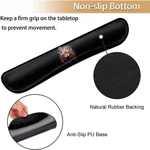 Vista 4 de Alfombrilla de mouse ergonómica para juegos con soporte de muñeca y teclado de espuma viscoelástica con base antideslizante para escritorio