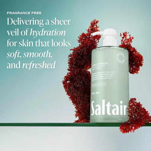 Vista 4 de Saltair Suero corporal de ácido hialurónico – Loción corporal hidratante para una piel de aspecto más suave – Crema hidratante de gel transparente