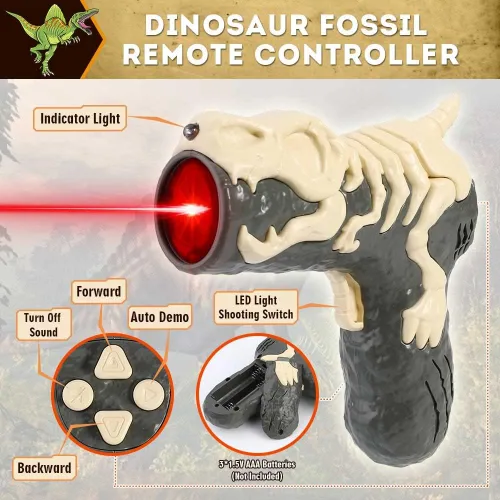 Vista 3 de Mini Tudou Control remoto dinosaurio luz persiguiendo spinosaurus juguetes