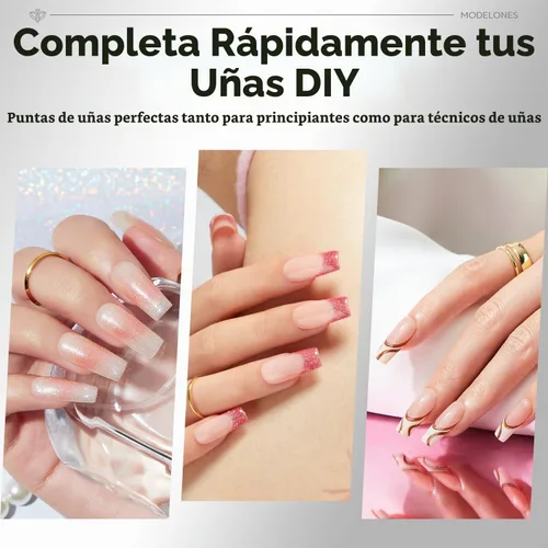 Vista 8 de modelones Pro Luxe - Puntas instantáneas de uñas postizas en gel de extensión cuadrada mediana