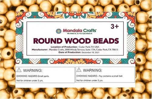 Vista 35 de Mandala Crafts - 2000 cuentas de madera redondas pequeñas de 6 mm para manualidades, suministros de macramé - cuentas de madera natural negra sin