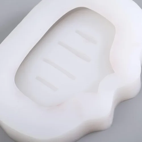 Vista 6 de Molde de silicona para jabonera de hormigón con drenaje, soporte de jabón de cemento para ducha/baño, herramientas de fabricación de bandejas