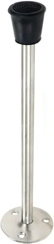 Vista 8 de Tope de puerta de acero inoxidable montado en el piso de la pared con parachoques de goma 120mm/4.7" Longitud-4pcs