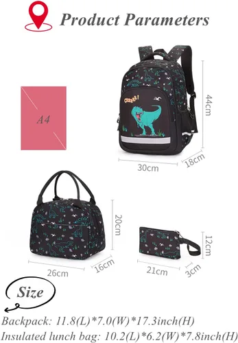 Vista 3 de Mochila escolar con estampado de galaxias para niños de secundaria y primaria