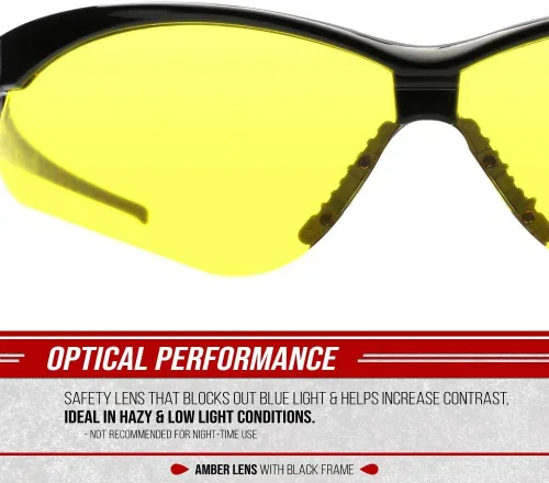 Vista 3 de Glove Station Optic Max Anti-Fog Safety Glasses for Men & Women Clear, Amber & Gray Lenses, Anti-Fog, Scratch-Resistant - ANSI Z87.1 Compliant
