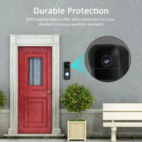 Vista 6 de LEFXMOPHY Fundas para cámara compatibles con Blink Video Doorbell, silicona negra, impermeable, piel protetiva