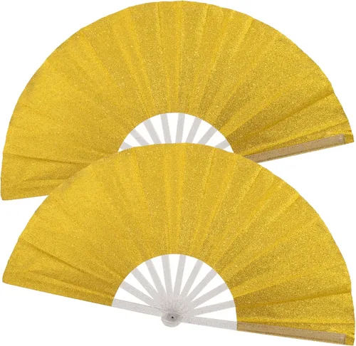 Vista 12 de Ventilador plegable de mano grande, botas en el suelo, abanicos decorativos plegables de manivela para bailes, fiestas, bodas, festivales de música