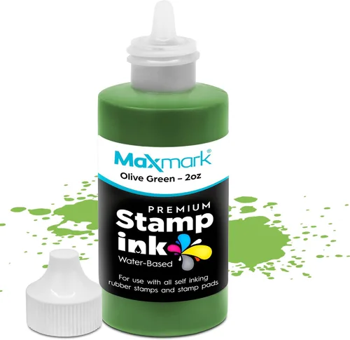 Vista 25 de MaxMark Premium - Tinta de recarga con punta de control en botella para sellos autoentintados, color negro - 1 onza
