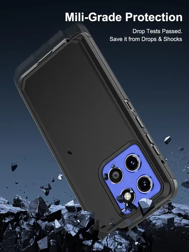Vista 3 de Jiunai Funda para Moto G Stylus 2025, funda resistente a prueba de golpes, protección contra caídas, híbrida de doble capa mate, para Motorola G
