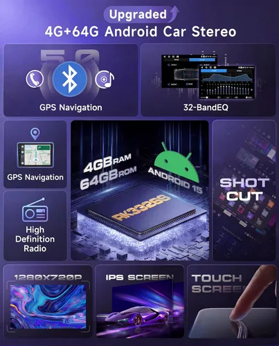 Vista 3 de MAHVEC 4G+64G Android 15 Radio de coche estéreo para Ford F150 2009-2014