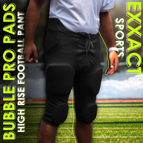 Vista 5 de Exxact Sports Integrated Football Pants Youth Boys - 7 Bubble Pro Pads Youth Football Pants with Pads, Boys Football Pants