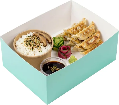 Vista 26 de Restaurantware Bio Tek - Bandejas de hamburguesas de 8.4 x 6 x 3.5 pulgadas, 100 bandejas de papel desechables para alimentos, bandejas de papel