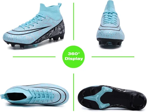 Vista 2 de RDGO Tacos de fútbol para hombre y mujer, zapatos de fútbol para interiores y exteriores