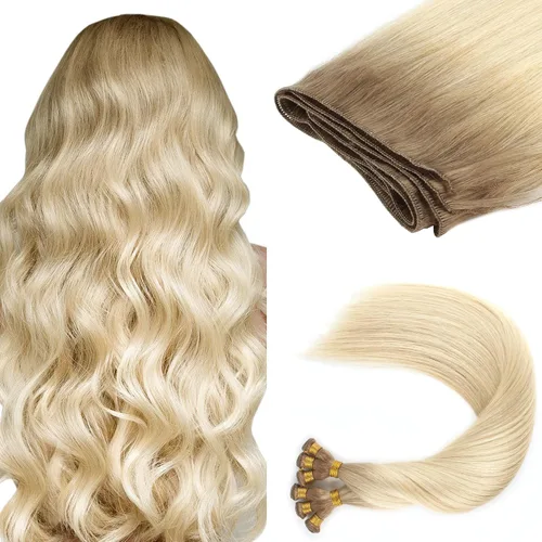 Vista 16 de ABH AMAZINGBEAUTY HAIR Extensiones de cabello humano Remy real para coser, atadas a mano, color negro azabache de 18 pulgadas, para mujer, 1.76 onzas