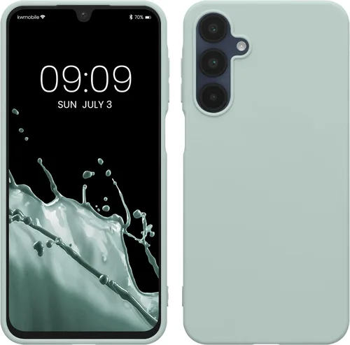 Vista 216 de kwmobile Funda compatible con Samsung Galaxy A12 - Funda protectora de silicona TPU suave y delgada - Azul Báltico