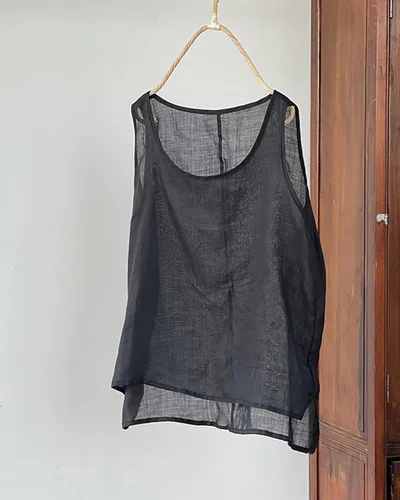 Vista 2 de LZJN Camiseta sin mangas para mujer, transpirable, con estampado floral