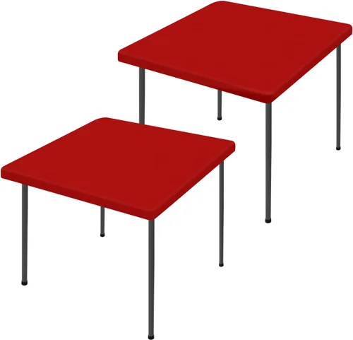 Vista 79 de Moosfor Paquete de 2 manteles rectangulares de elastano de 4 pies, elásticos y ajustables para pícnic, cubierta de mesa de patio elástica y lavable