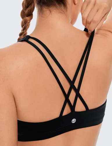 Vista 4 de CRZ YOGA Brasier para deportes de bajo impacto para mujer con tirantes sin varillas acolchado Yoga Bra Tops
