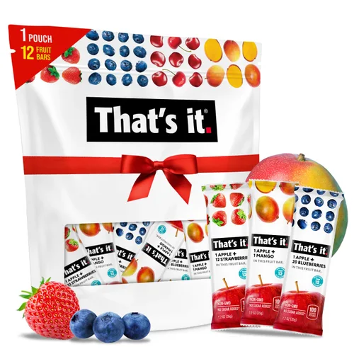 Vista 8 de That's it - Barra de fruta real 100% natural de manzana + plátano, el mejor aperitivo vegano con alto contenido de fibra, sin gluten, paleo