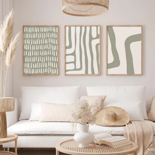 Vista 138 de Imágenes abstractas modernas para pared, arte de pared bohemio y neutro, arte de pared de línea minimalista, arte de pared beige, negro y marrón