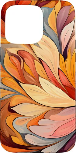 Vista 30 de iPhone 12 Pro Max Remolinos florales abstractos Funda de colores cálidos de otoño