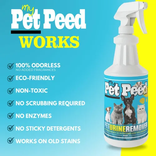 Vista 2 de My Pet Peed - Removedor de manchas y olores de mascotas (botella de spray de 32 onzas)