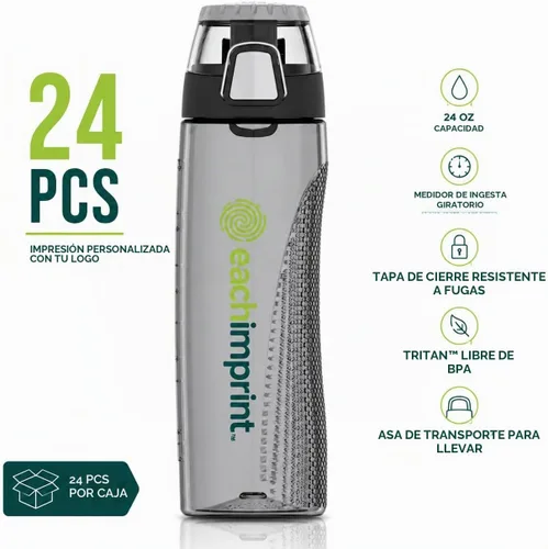 Vista 2 de Thermos Tritan - Botella de hidratación con medidor, 24 onzas, humo (HP4100SMTRI6)