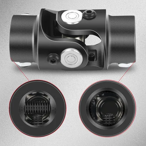 Vista 5 de CCIYU 3/4-36 Spline X 3/4 DD Eje de dirección negro Solo juntas universales U-Joint 3.268 in Universal Steering U-Joint Shaft U Joint Coupling