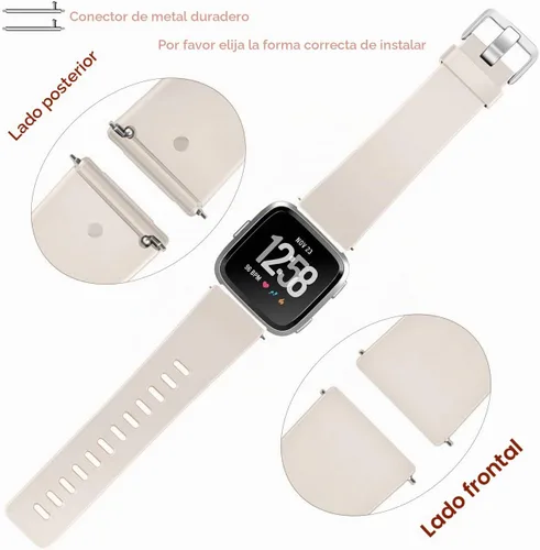 Vista 4 de Wepro Bandas deportivas compatibles con correas Fitbit Versa 2 para mujeres Beige