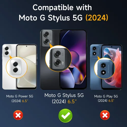 Vista 7 de Paquete de 2 protectores de pantalla de privacidad para Motorola Moto G Stylus 5G 2024, película privada de vidrio templado, compatible con fundas