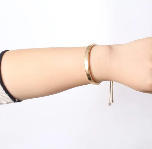 Vista 6 de WOWORAMA Pulseras deslizantes ajustables para mujer, pulsera de amistad para mujer, pulsera bolo de oro, oro blanco, oro rosa
