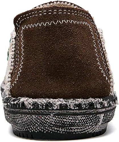 Vista 5 de CASMAG Zapatos de tela para hombre, estilo casual, zapatos de lona antideslizantes para ocio, estilo vintage, zapatos náuticos planos